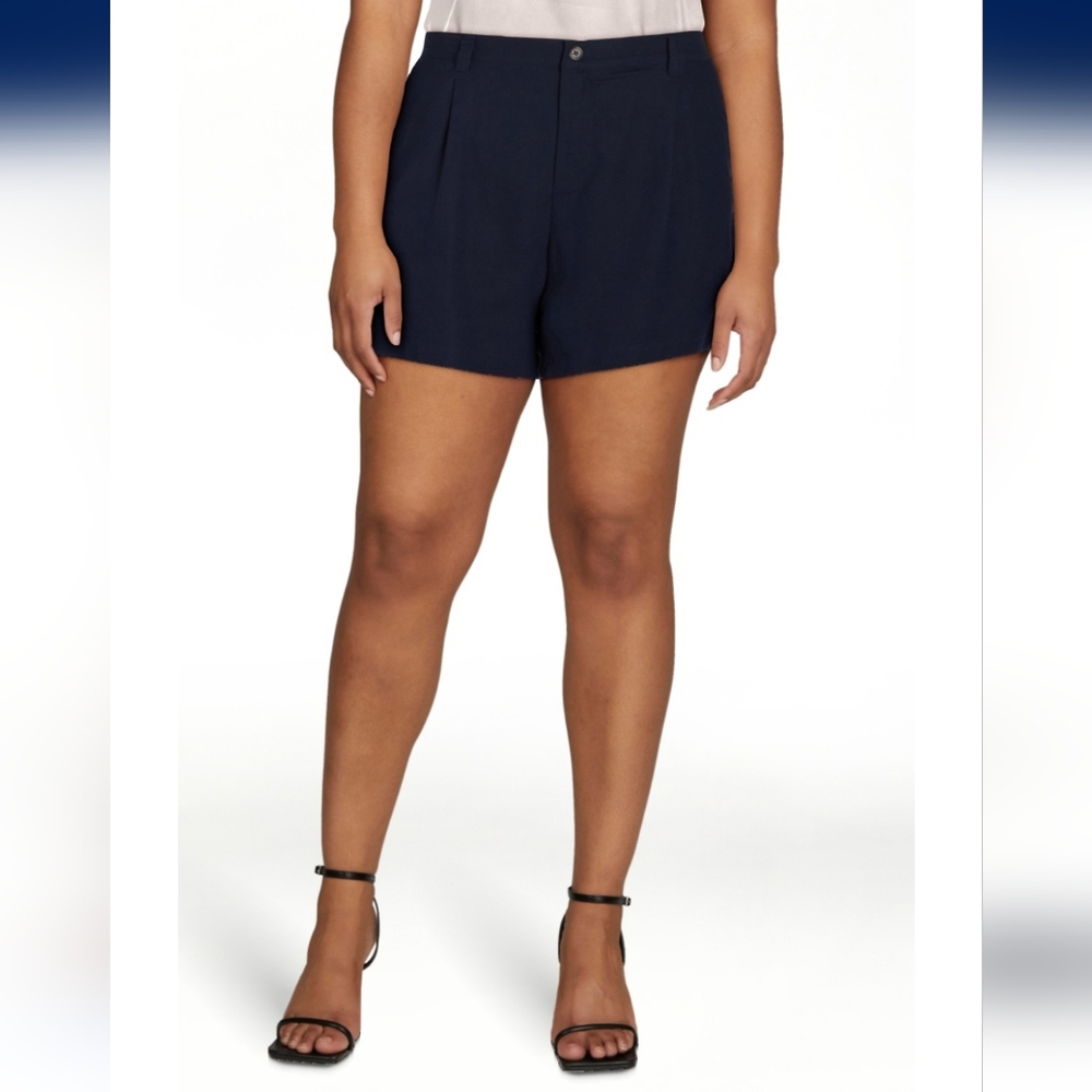 NWT Time and True Linen Blend Shorts, XL (16-18), Dark Navy Blue - Picture 4 of 7